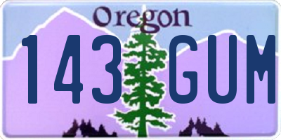 OR license plate 143GUM