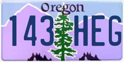 OR license plate 143HEG