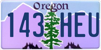 OR license plate 143HEU