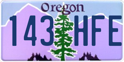 OR license plate 143HFE