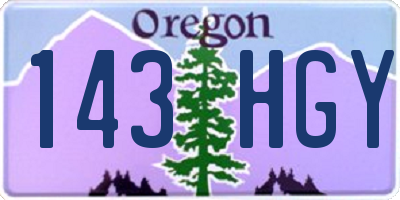 OR license plate 143HGY