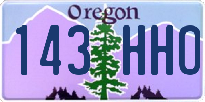 OR license plate 143HHO