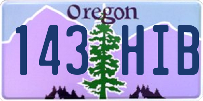 OR license plate 143HIB