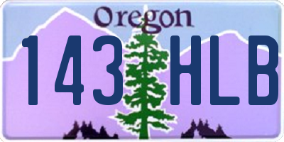 OR license plate 143HLB