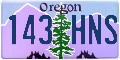 OR license plate 143HNS