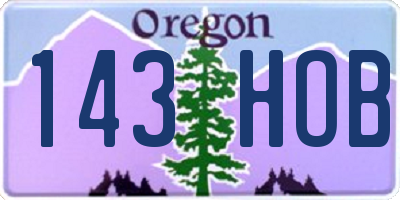 OR license plate 143HOB