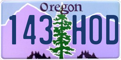 OR license plate 143HOD