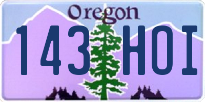 OR license plate 143HOI