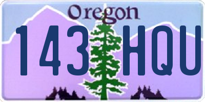 OR license plate 143HQU