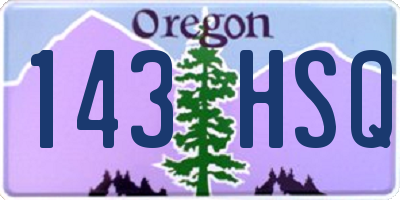 OR license plate 143HSQ