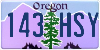 OR license plate 143HSY