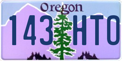 OR license plate 143HTO