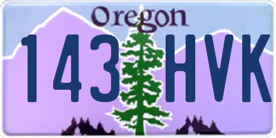 OR license plate 143HVK