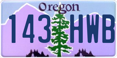 OR license plate 143HWB