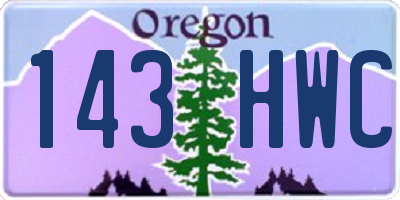OR license plate 143HWC