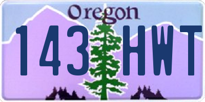 OR license plate 143HWT