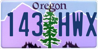 OR license plate 143HWX