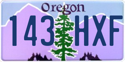 OR license plate 143HXF