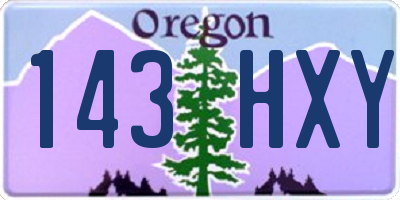 OR license plate 143HXY