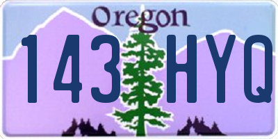 OR license plate 143HYQ
