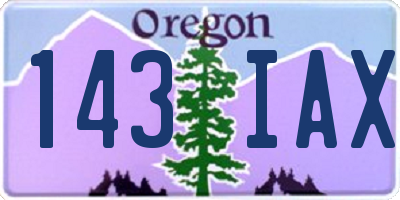 OR license plate 143IAX