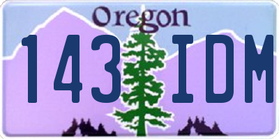 OR license plate 143IDM