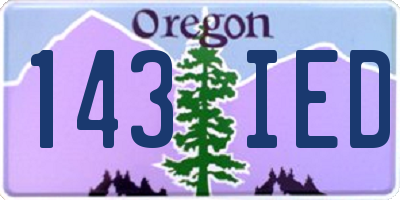 OR license plate 143IED
