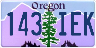 OR license plate 143IEK