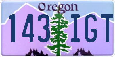 OR license plate 143IGT