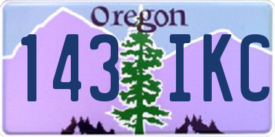 OR license plate 143IKC