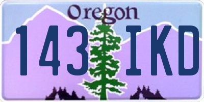 OR license plate 143IKD