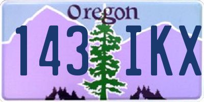 OR license plate 143IKX