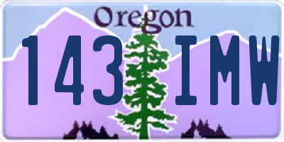 OR license plate 143IMW