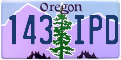 OR license plate 143IPD