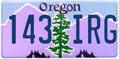 OR license plate 143IRG