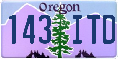 OR license plate 143ITD