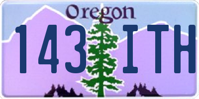 OR license plate 143ITH