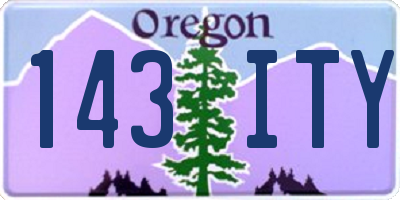 OR license plate 143ITY