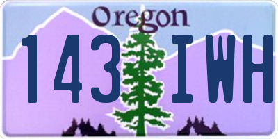 OR license plate 143IWH