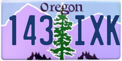 OR license plate 143IXK