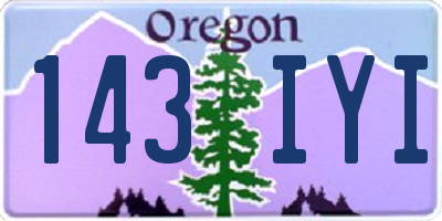OR license plate 143IYI