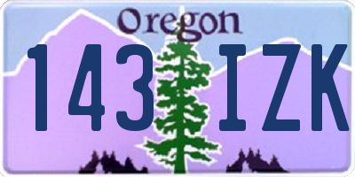 OR license plate 143IZK