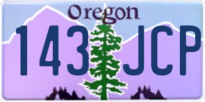 OR license plate 143JCP