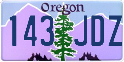 OR license plate 143JDZ