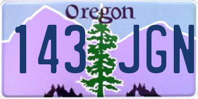 OR license plate 143JGN