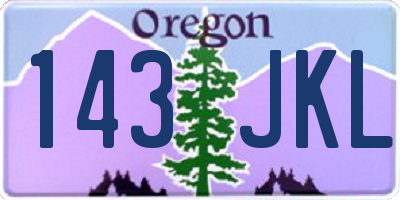 OR license plate 143JKL
