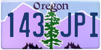 OR license plate 143JPI