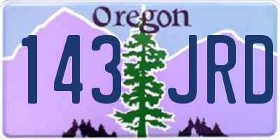 OR license plate 143JRD