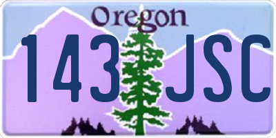 OR license plate 143JSC