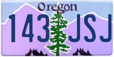 OR license plate 143JSJ